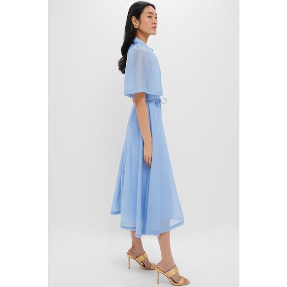 HYACINTH HOUSE Powder Blue Cindy Midi Dress Size M NWT Retail $198 Tuckernuck - Picture 5 of 7